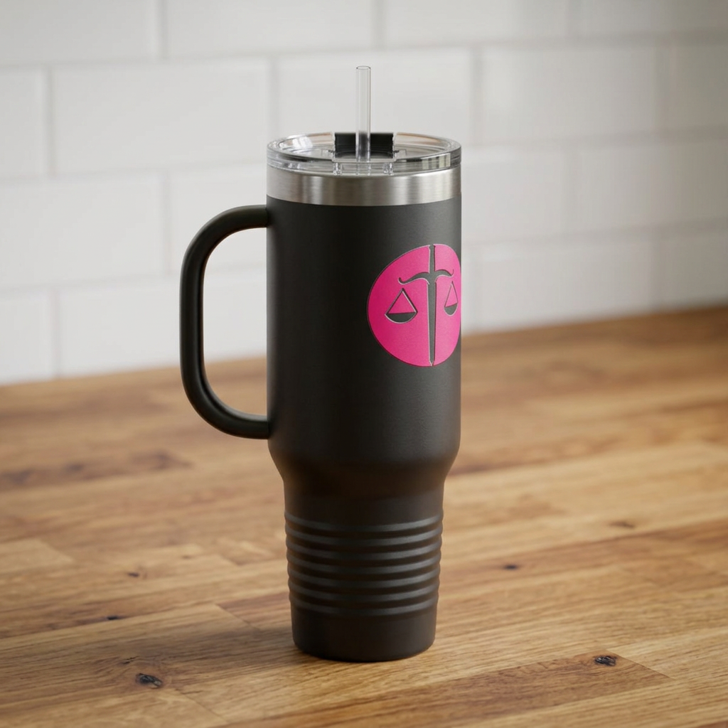 40oz Insulated Travel Mug – “The Worst Monsters Are Real” Black Tumbler