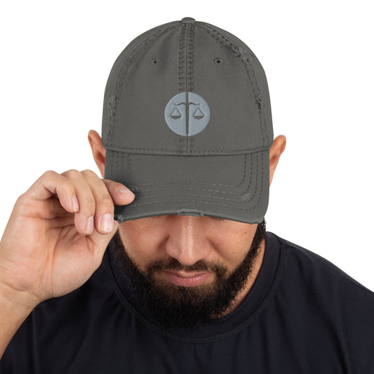 Sword and Scale Distressed Dad Hat - Charcoal