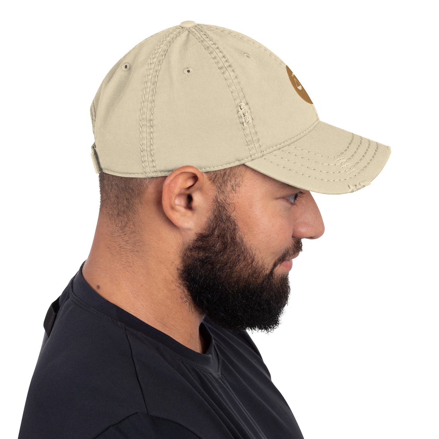 Sword and Scale Distressed Dad Hat - Tan