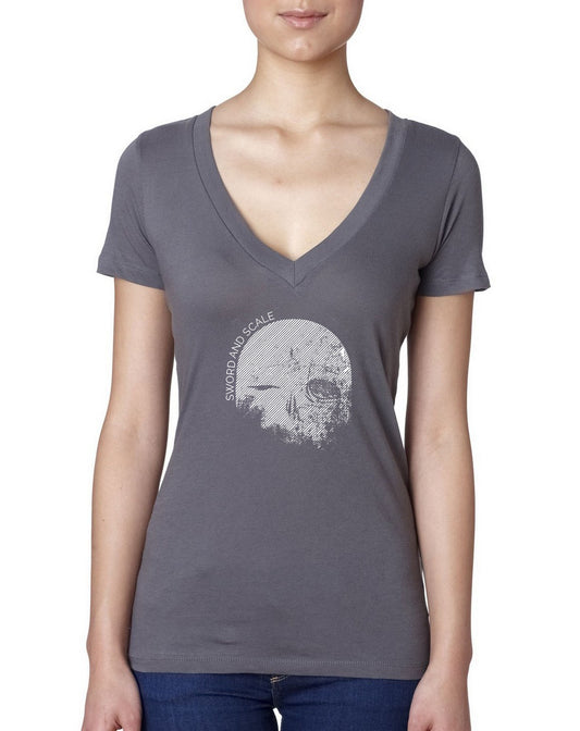 Glow in The Dark Skull Women's V-Neck